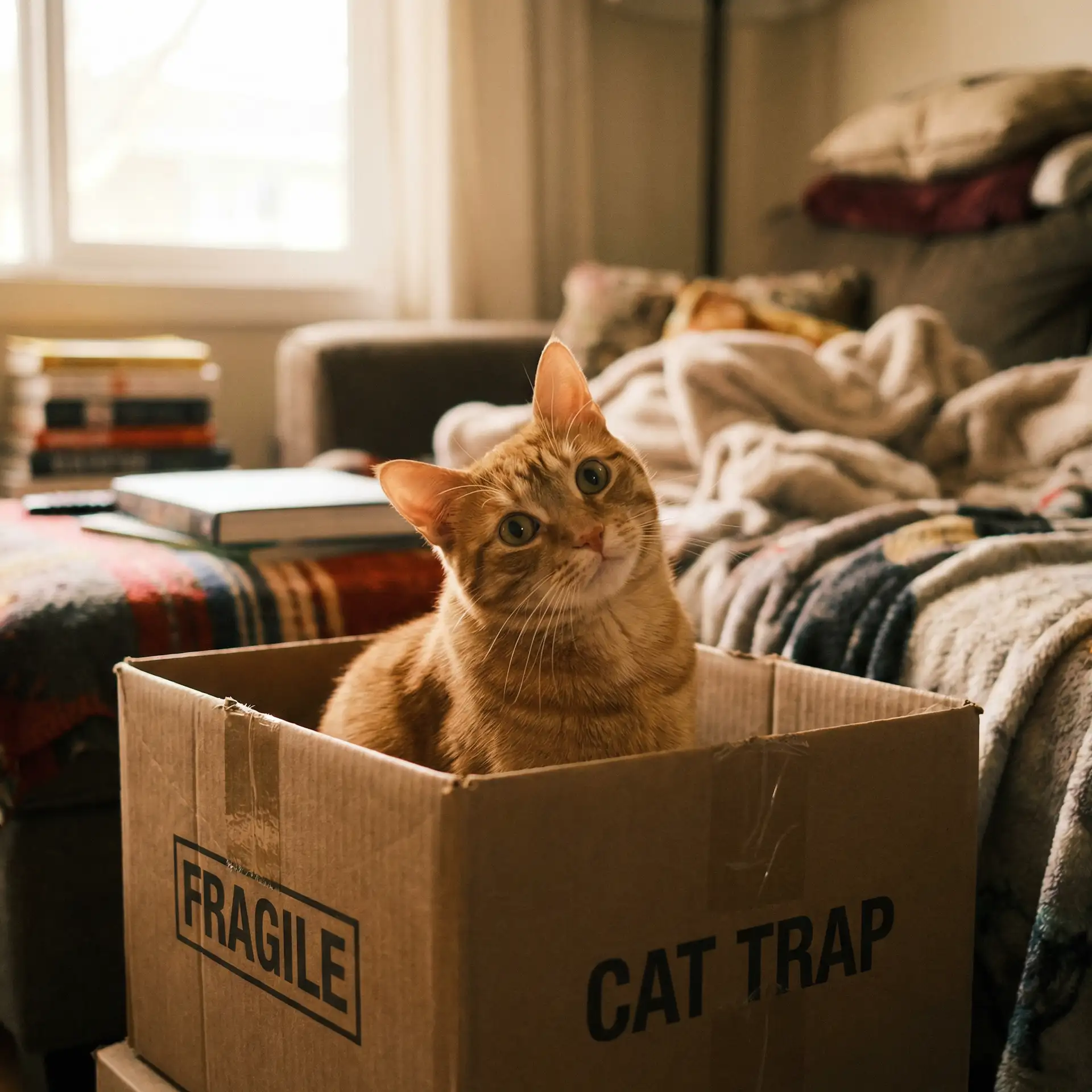橘猫躲在纸箱里 - 秋瓷炫三级